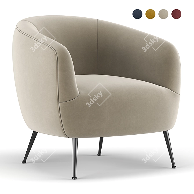 Elegant Danica Chair: Serene Comfort 3D model image 1