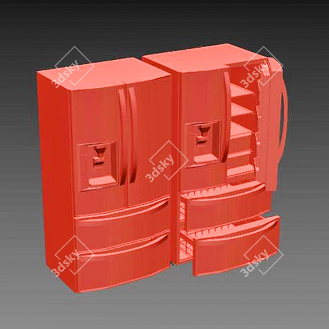 LG 2015 Refrigerator | Vray+Corona | 3D Model 3D model image 3