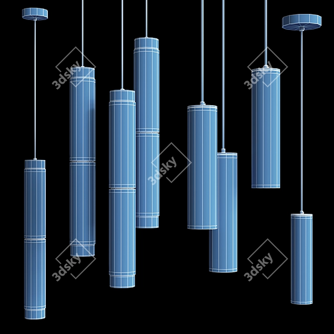 Elegant Prisca & Marble Lamp Set 3D model image 2
