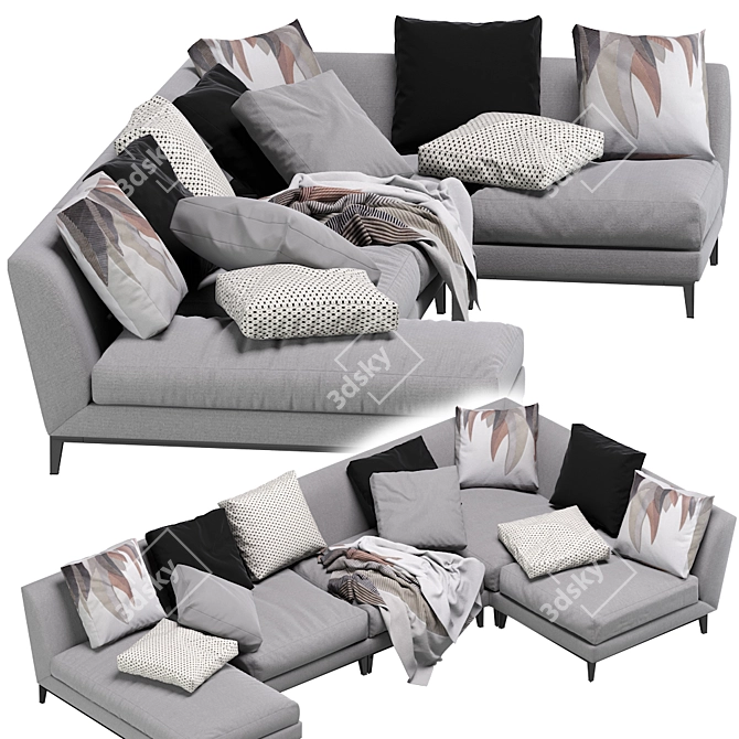 Weston Mood Sofa: Contemporary Elegance 3D model image 3