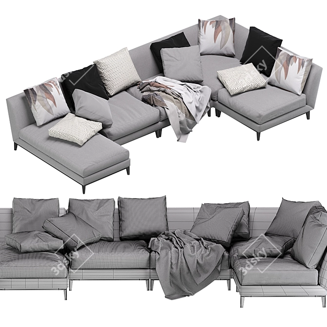 Weston Mood Sofa: Contemporary Elegance 3D model image 5