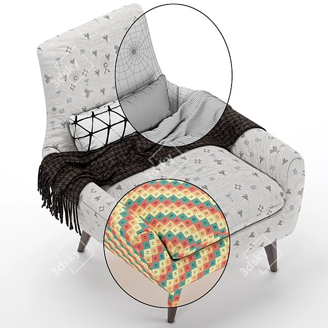 Modern Ziggy Arhaus Chair 3D model image 5