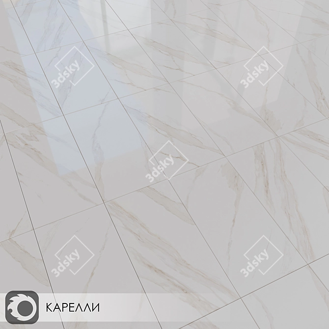 Carelli Beige Ceramic Tiles 3D model image 2