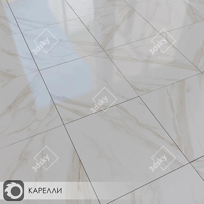 Carelli Beige Ceramic Tiles 3D model image 3