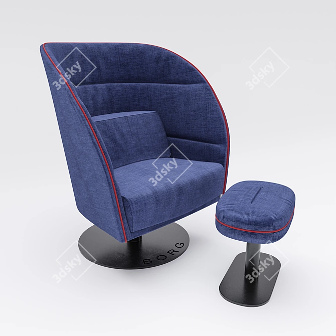 PESA Armchair: Ergonomic Nesting Comfort 3D model image 1