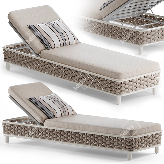 LEON Sunlounger Daybed: Stylish Comfort for Your Outdoor Oasis 3D model image 1