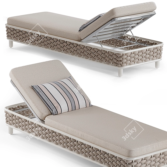 LEON Sunlounger Daybed: Stylish Comfort for Your Outdoor Oasis 3D model image 2