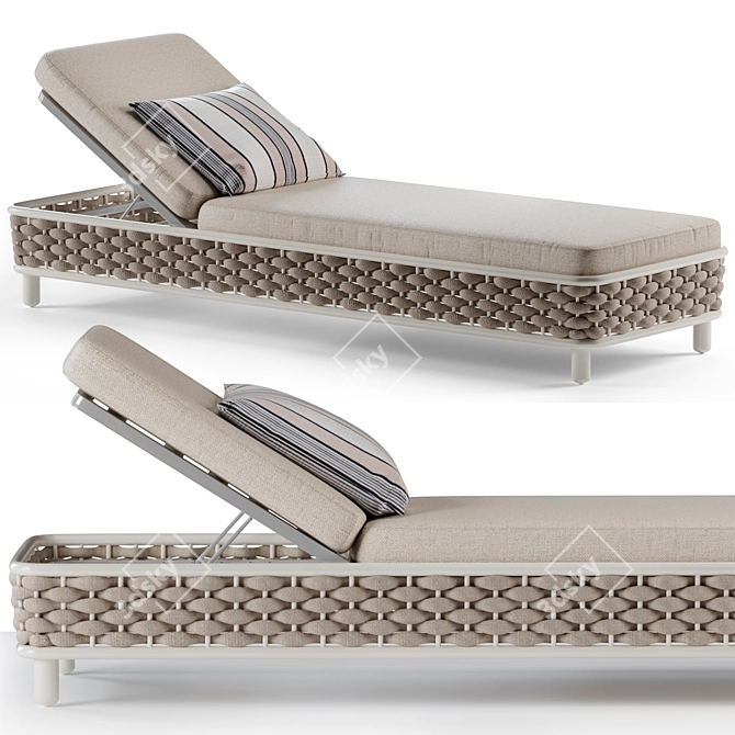 LEON Sunlounger Daybed: Stylish Comfort for Your Outdoor Oasis 3D model image 3