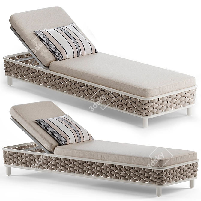 LEON Sunlounger Daybed: Stylish Comfort for Your Outdoor Oasis 3D model image 5