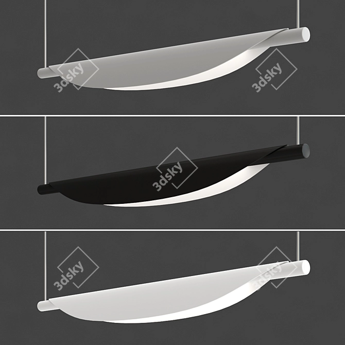 Minimalist LED Linear Suspension Light 3D model image 4