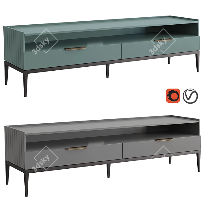 Modern TV Cabinet Metropolitan: Stylish and Spacious 3D model image 1