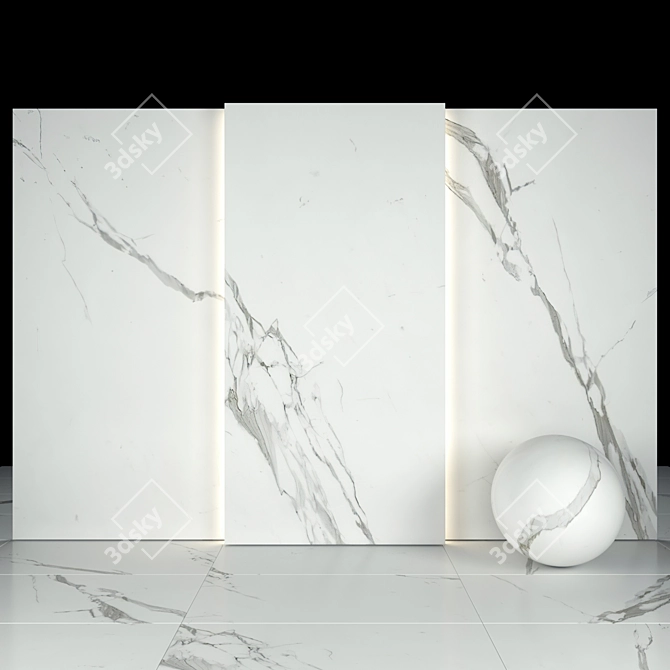 Elegant Statuary Marble: Classic Beauty 3D model image 1
