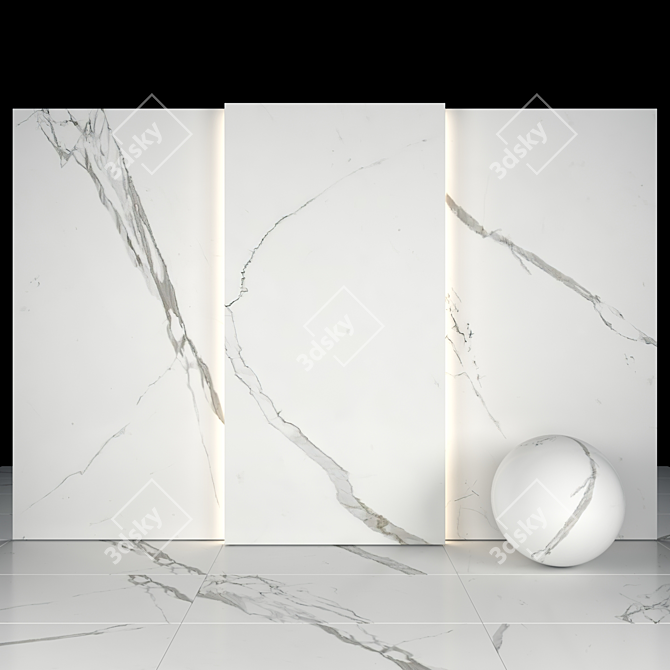 Elegant Statuary Marble: Classic Beauty 3D model image 2