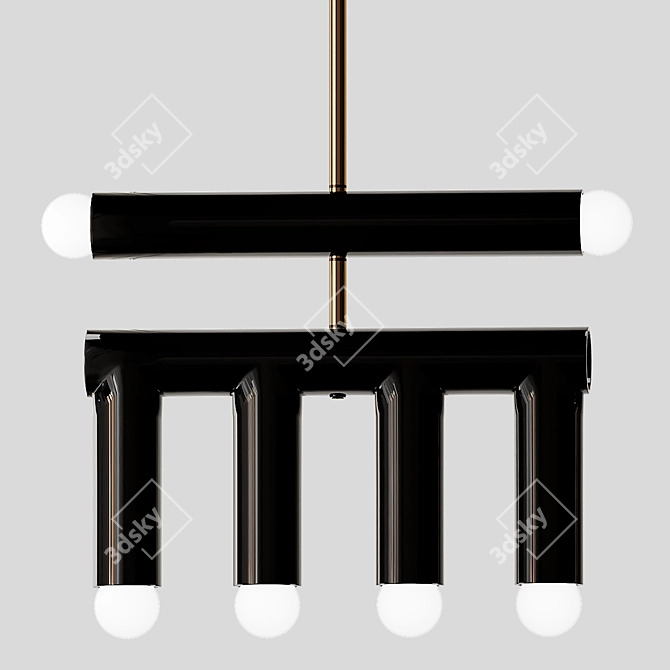 Elegant Trn D2 Pendant Lamp - Black & Brown 3D model image 4