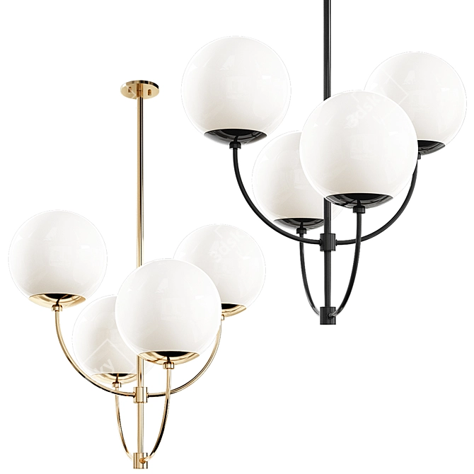Elegant Mitzi Aged Gold Chandelier 3D model image 1