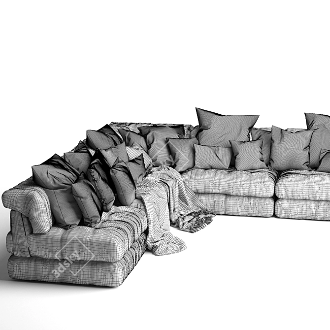 Ethnic Style Sofa: Authentic Design, Comfortable Seating 3D model image 5