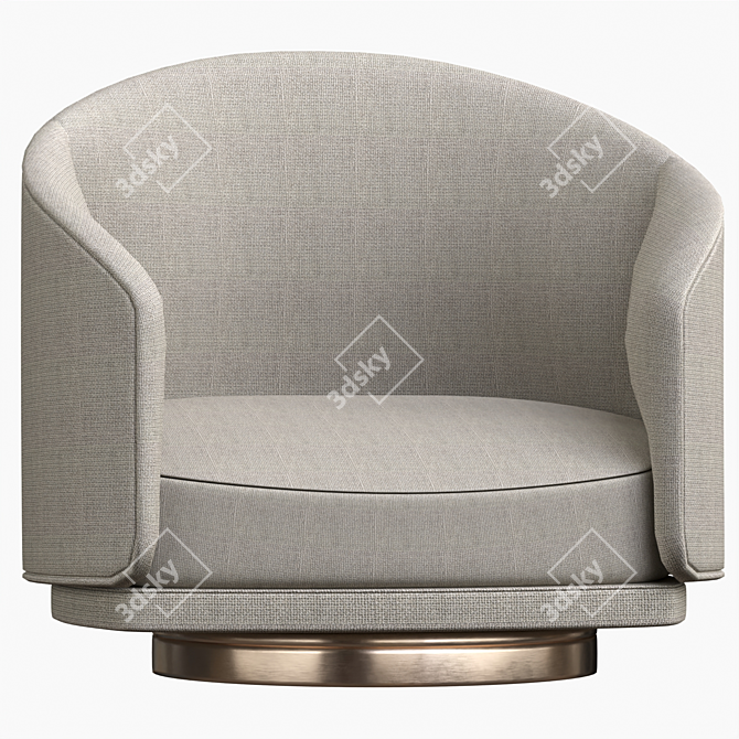 Modern Swivel Armchair: Stylish & Functional 3D model image 2