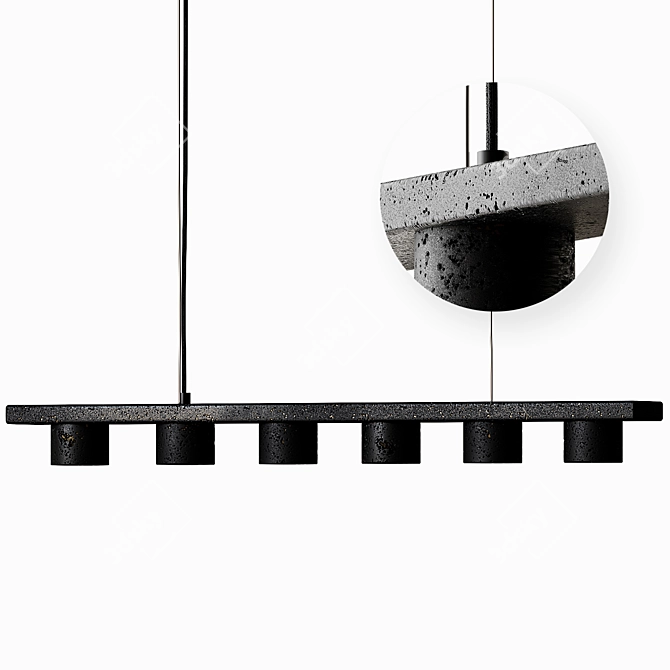 Sleek Lava Stone Pendant Light 3D model image 1