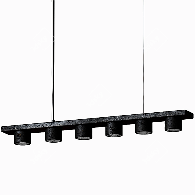 Sleek Lava Stone Pendant Light 3D model image 2