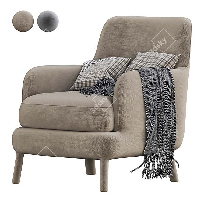 Maxalto FEBO Fabric Armchair 3D model image 1