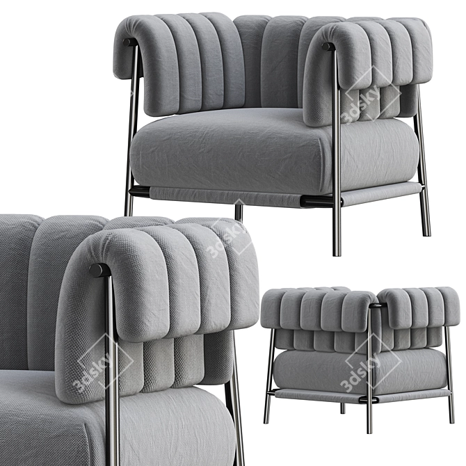 Tirella Armchair: Sleek and Stylish 3D model image 4