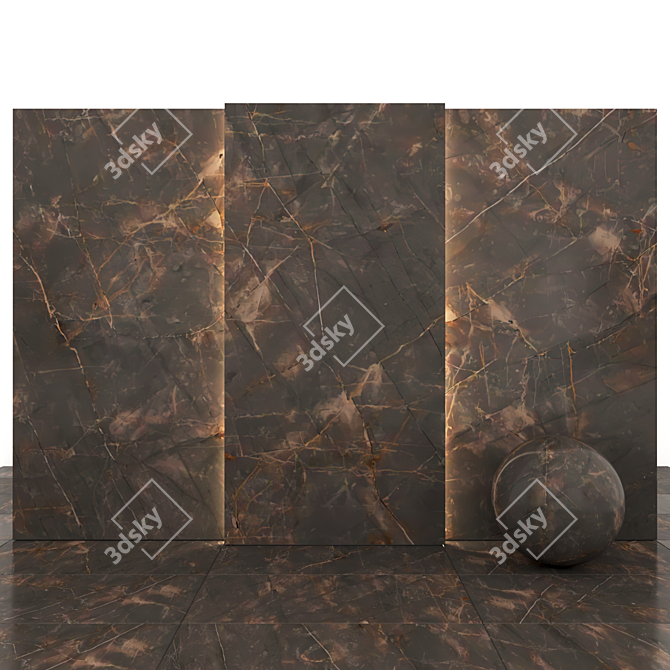 Pulpis Dark Gray Marble: Elegant, Versatile Tiles 3D model image 1