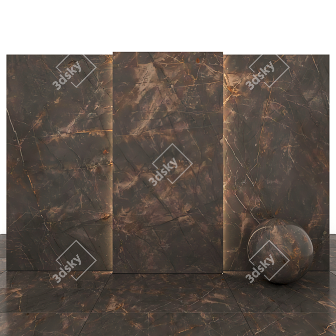Pulpis Dark Gray Marble: Elegant, Versatile Tiles 3D model image 2