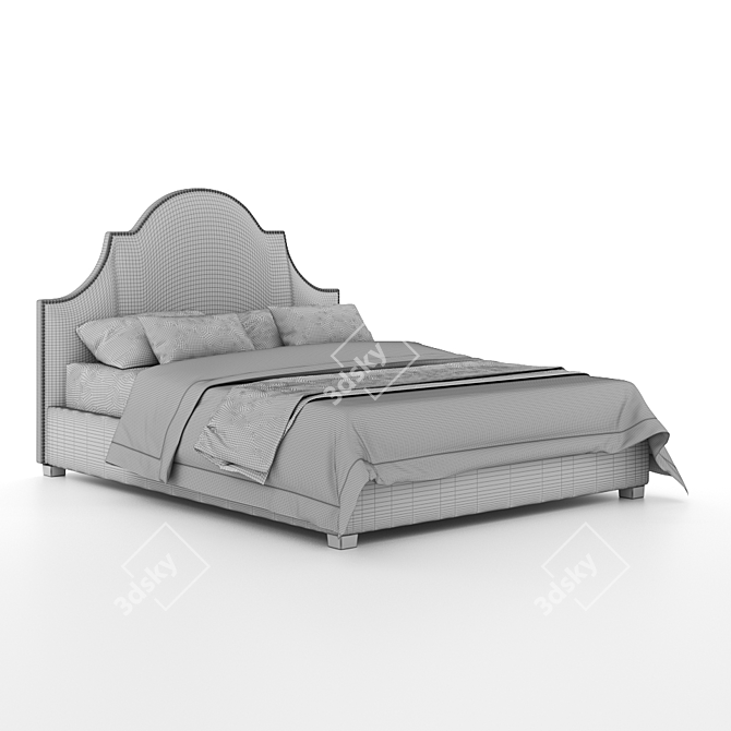 Elegant Cheresse Bed 3D model image 9