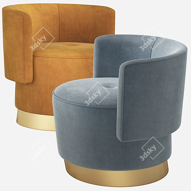 Luxury Velvet ANAIS Armchair 3D model image 4
