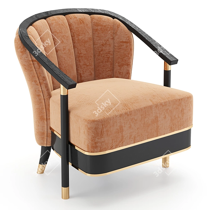 Elegant Serena Armchair: 3D Model with Multiple File Formats 3D model image 2