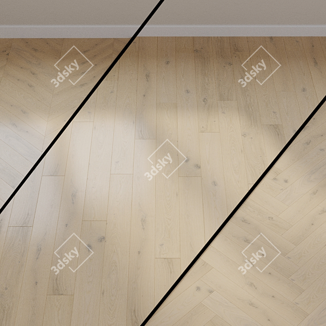 HARO PARQUET 4000 Oak White Sandy Rustic Brushed 3D model image 1