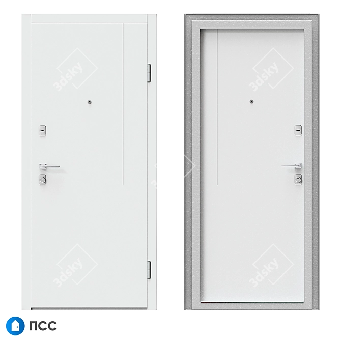 Modern Style Entrance Door - LINE-94 3D model image 1