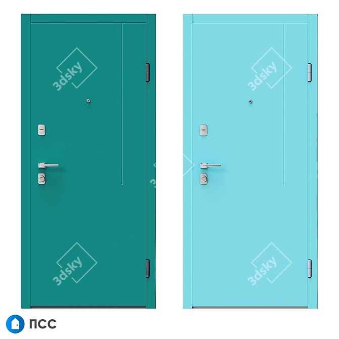 Modern Style Entrance Door - LINE-94 3D model image 4