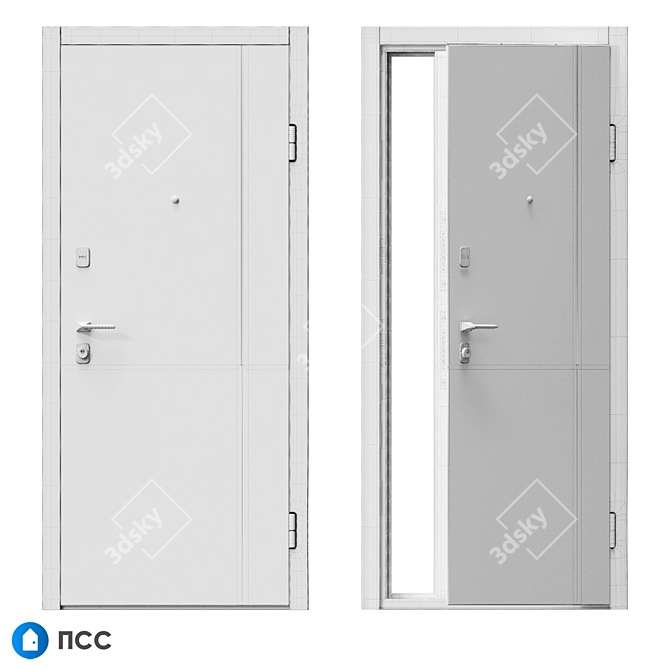 Modern Style Entrance Door - LINE-94 3D model image 5