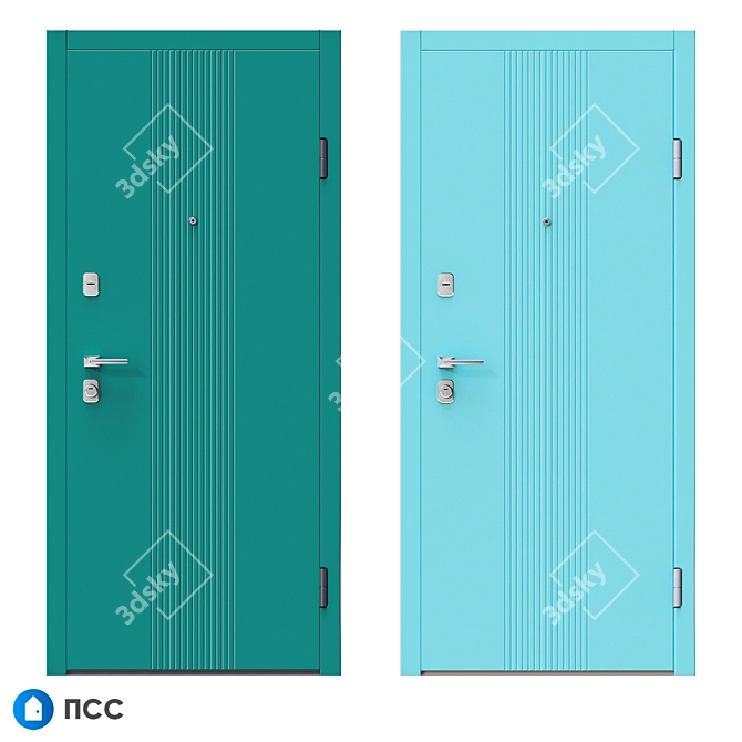 Modern Style OM Entrance Door 3D model image 3