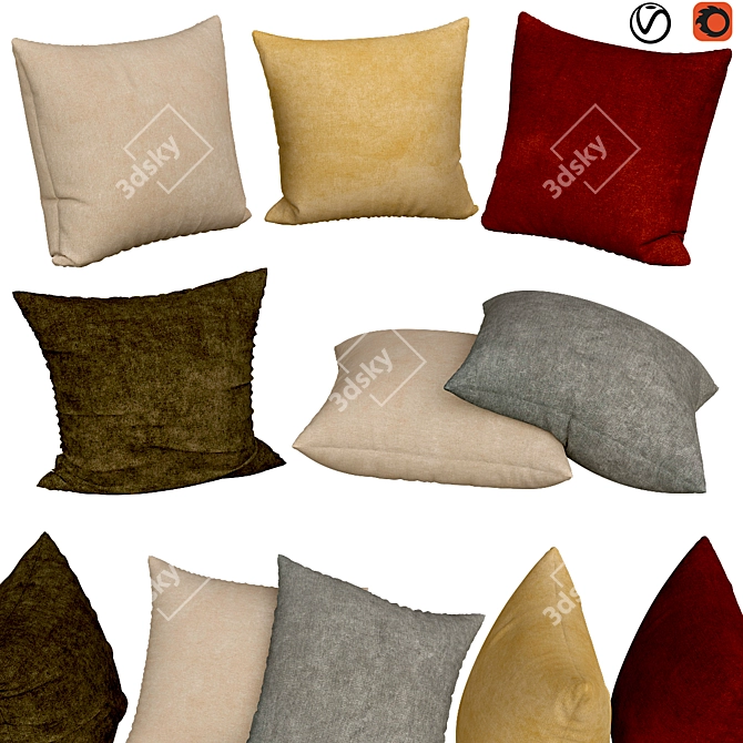 Nomad-inspired Decorative Pillows 3D model image 1