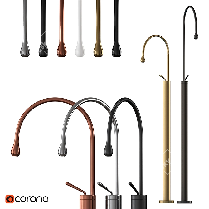 Gessi Goccia Floor Mixer 3D model image 1