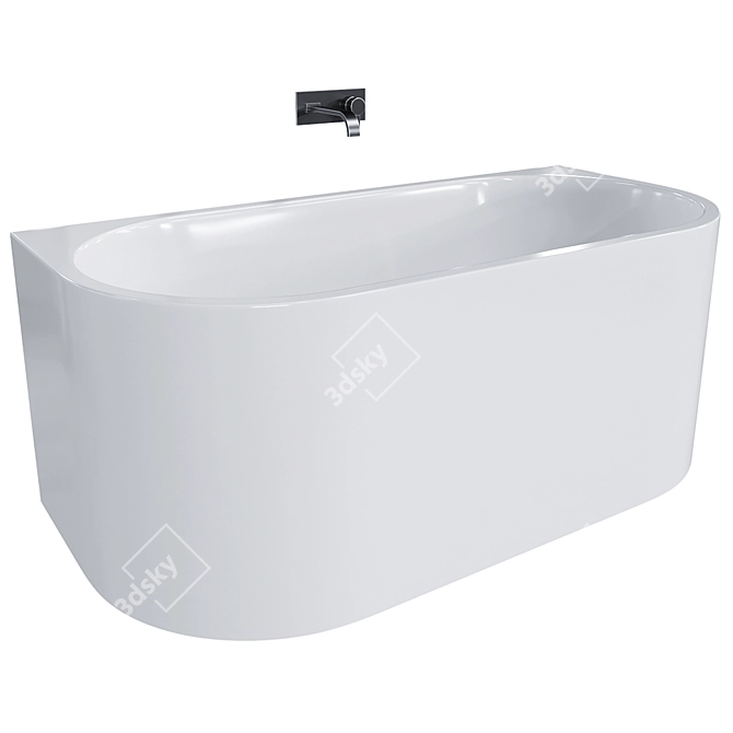 Salini Giada Wall-Mounted Stone Bathtub 3D model image 1