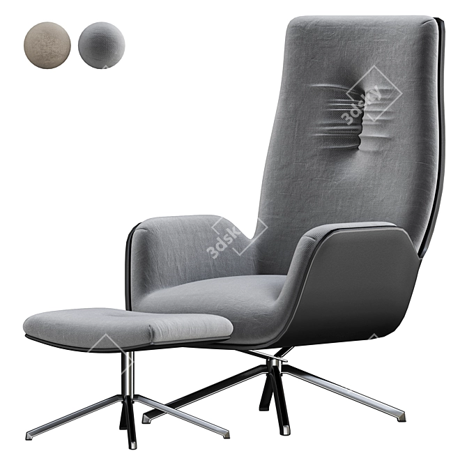 Luxury Cordia Lounge Armchair 3D model image 1