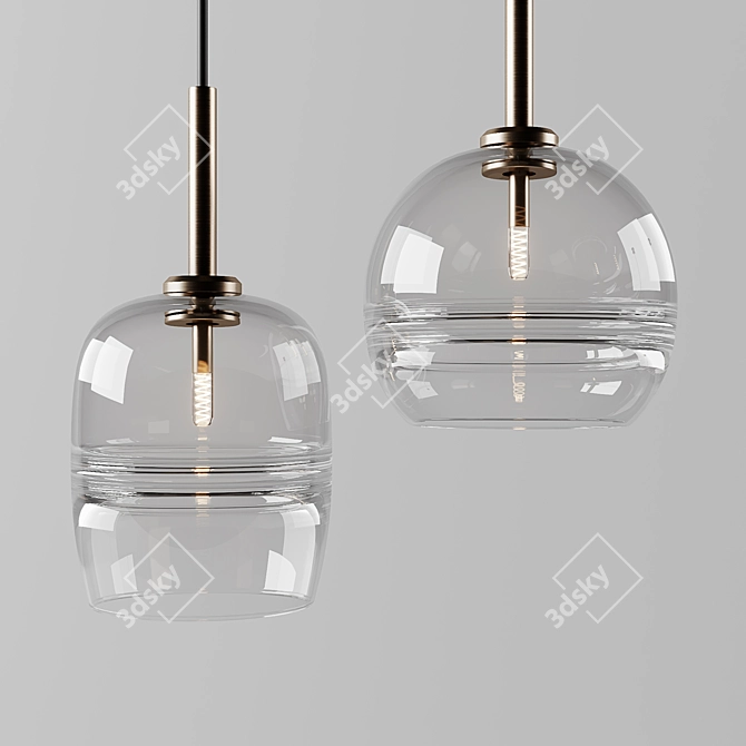 Elegant Glass Pendant Lights 3D model image 3