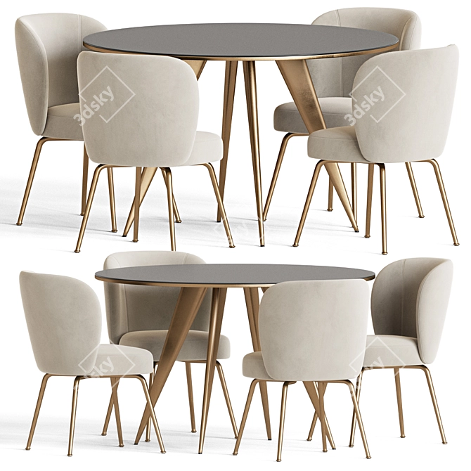 Modern Dining Set 99: Stylish and Versatile 3D model image 1