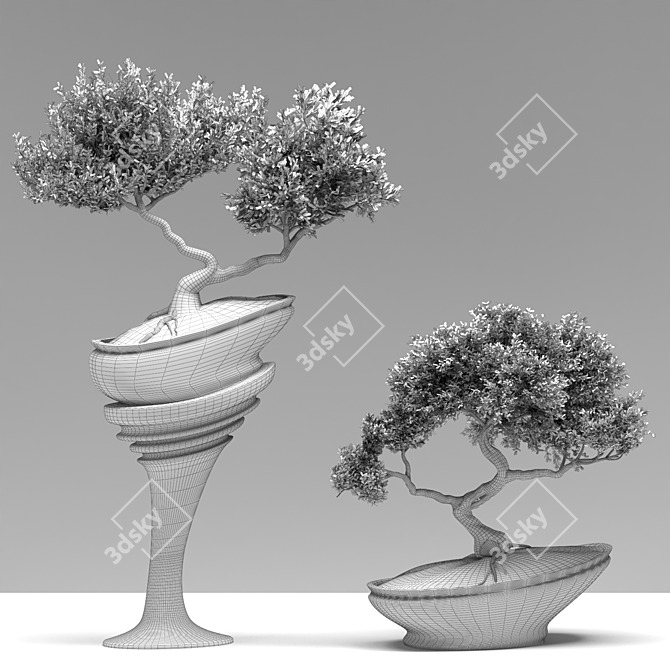 Bonsai03: Miniature Zen Garden 3D model image 3