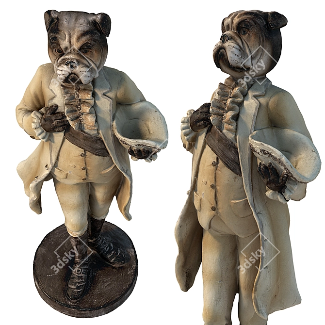 British Dog Sculpture | 3D Model 3D model image 4