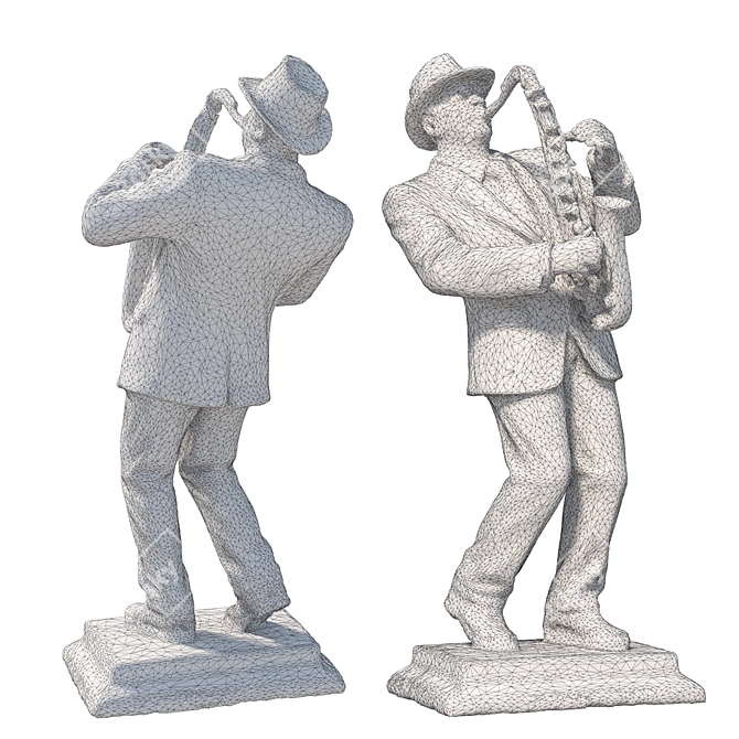 Elegant Saxophonist Figurine: Detailed 3D Model 3D model image 4