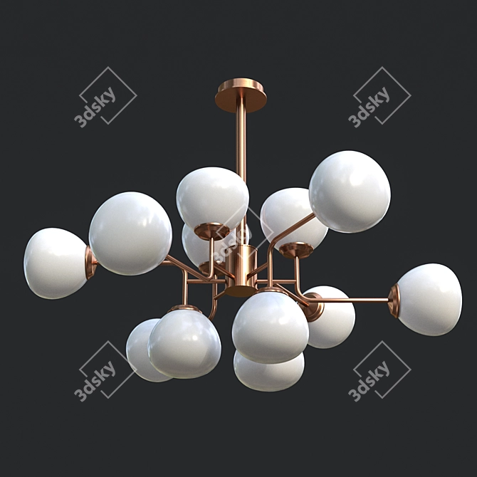 Erich Modern Brass Chandelier 3D model image 1