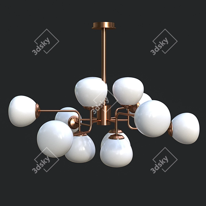 Erich Modern Brass Chandelier 3D model image 2