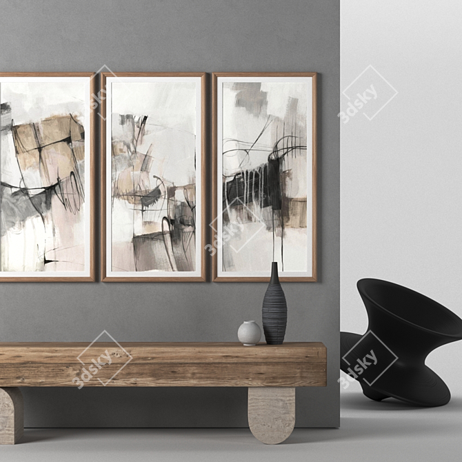 Elegant Collection of 3 Frames 3D model image 4