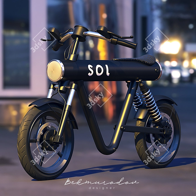 Electric Cruiser Motorcycle 3D model image 4