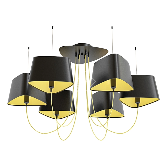 Cloud-inspired Pendant Chandelier 3D model image 1