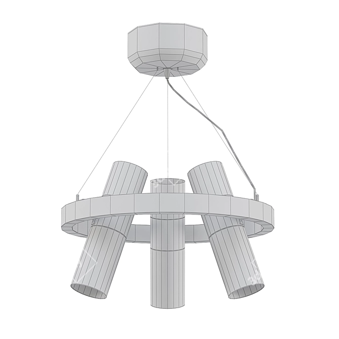 Elegant Black Gold Pendant 3D model image 2